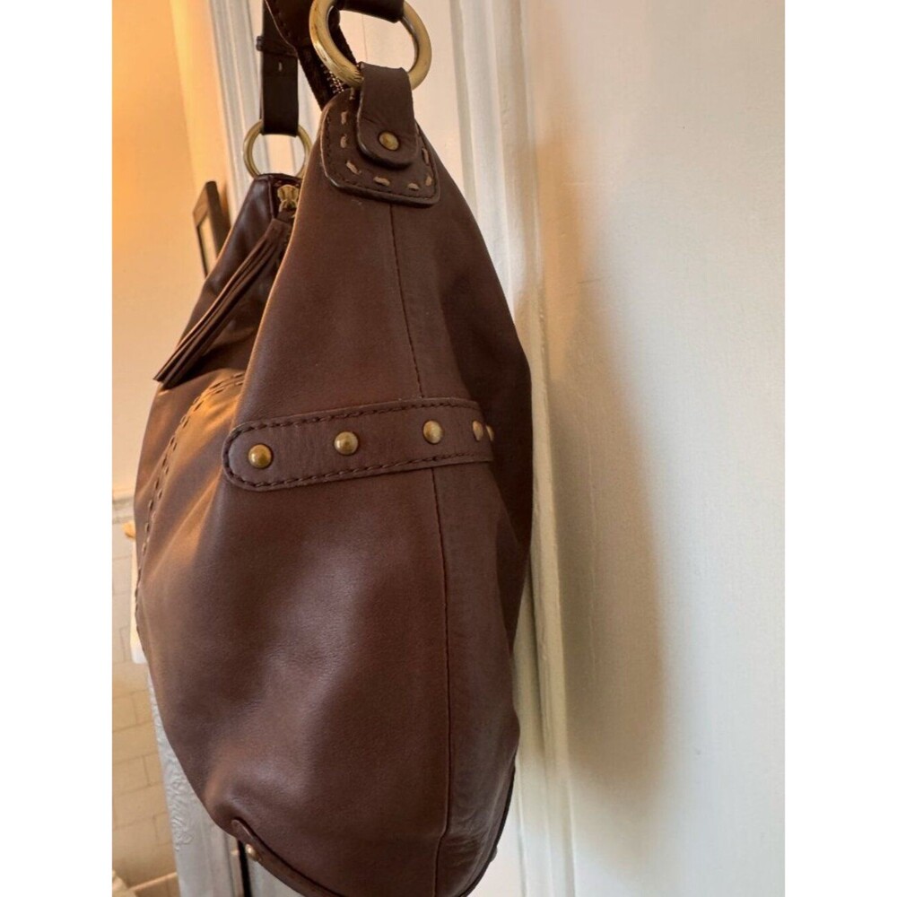 SIGRID OLSEN Hobo Bag Leather Dark Chocolate Brown - Picture 4 of 10